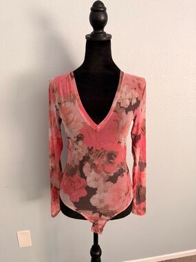Floral long sleeve body suit